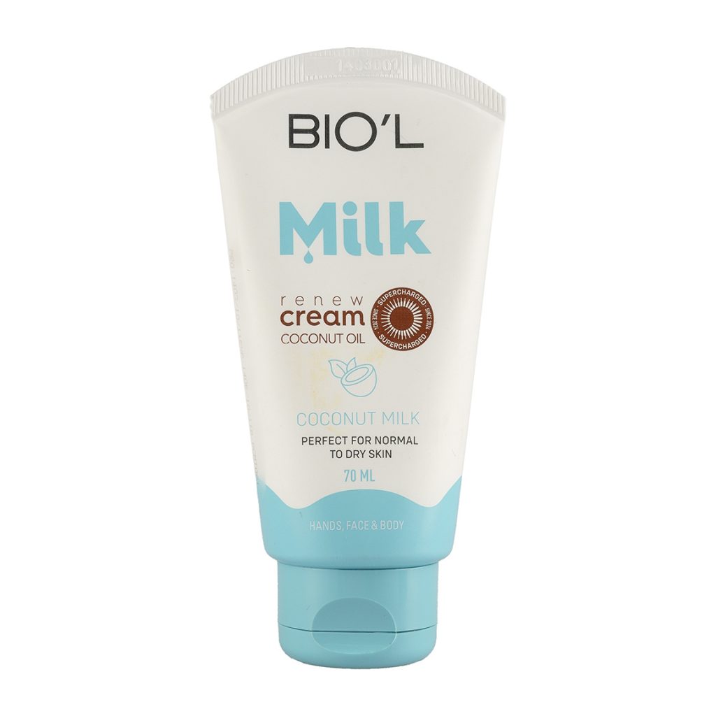 کرم مرطوب کننده بیول مدل Coconut Milk حاوی پروتئین شیر و روغن نارگیل حجم 75 میلی لیتر